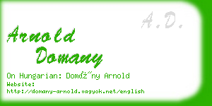 arnold domany business card